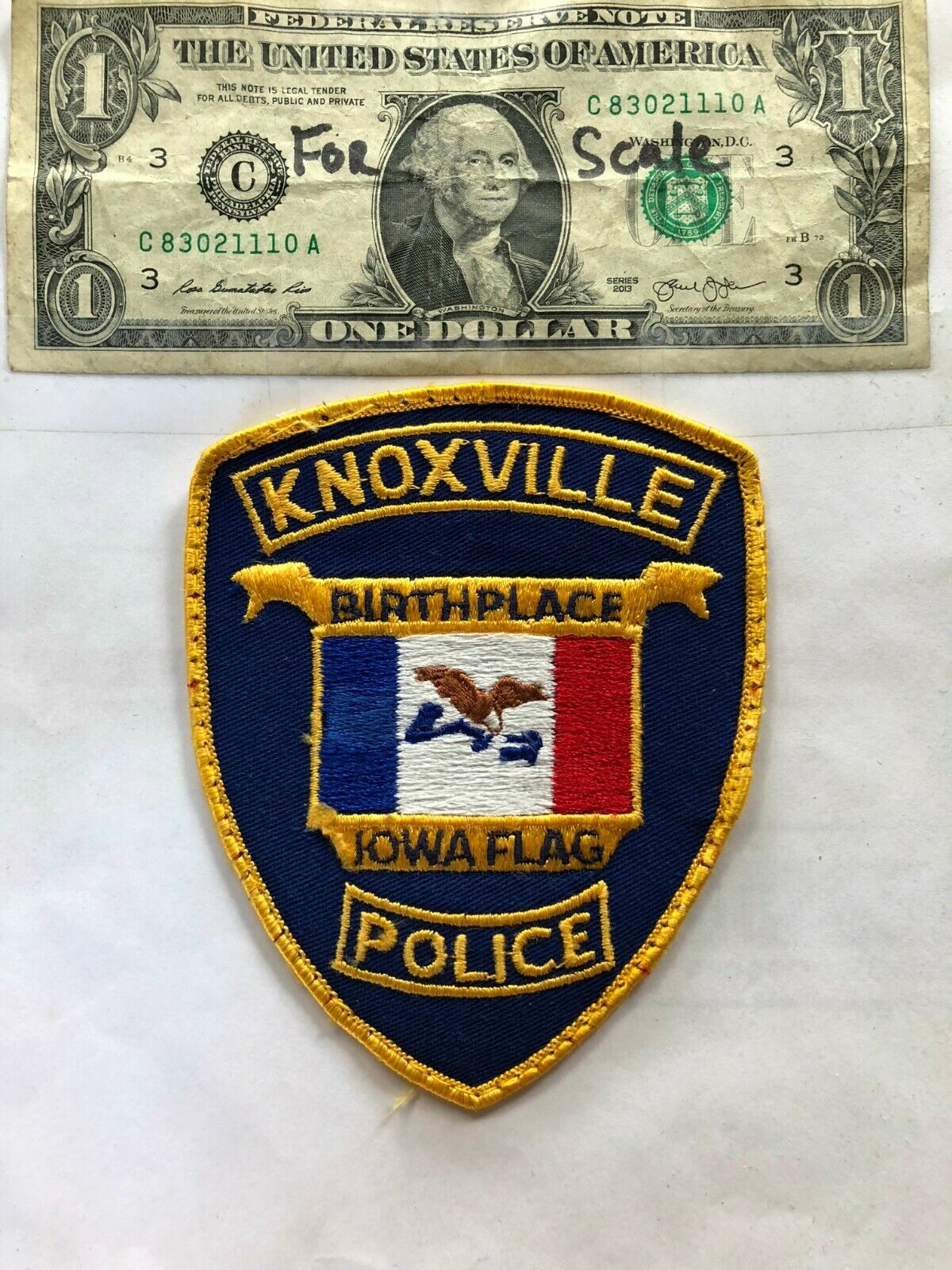 Knoxville Iowa Police Patch Pre-sewn Good Shape