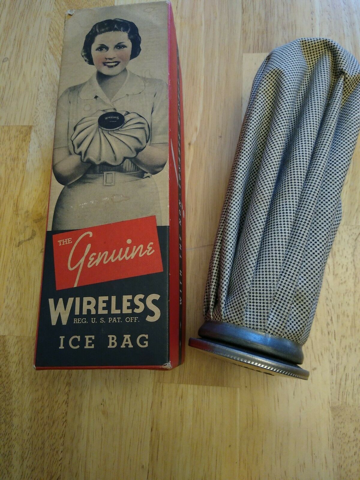 Vintage 1940s Genuine Wireless Ice Bag Size 9 In The Original Box -new Old Stock