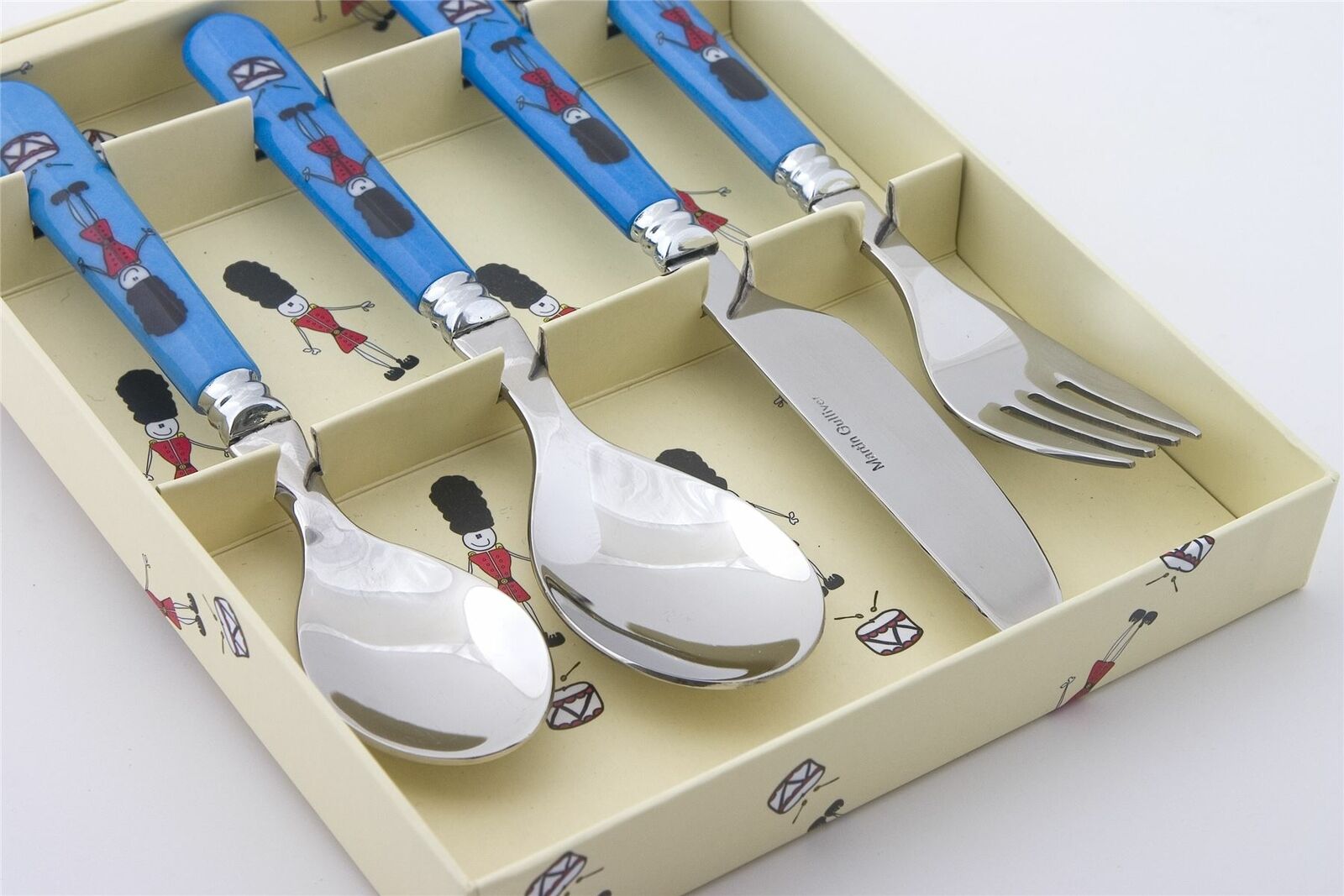 4 Piece Melamine Handled Children's Cutlery - Soldiers - Martin Gulliver