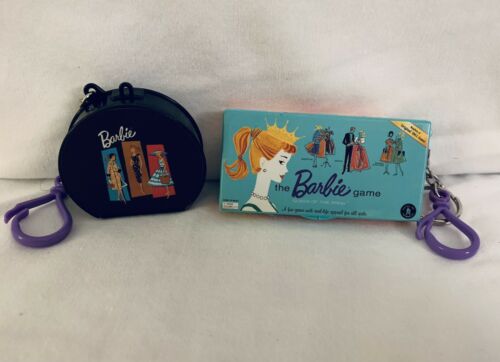 Vintage Mattel Barbie Queen Of The Prom Board Game And Hat Box Keychains 1999