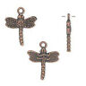 Copper Dragonfly Charms Steampunk Style Jewelry Antiqued Bulk Lot Of 40