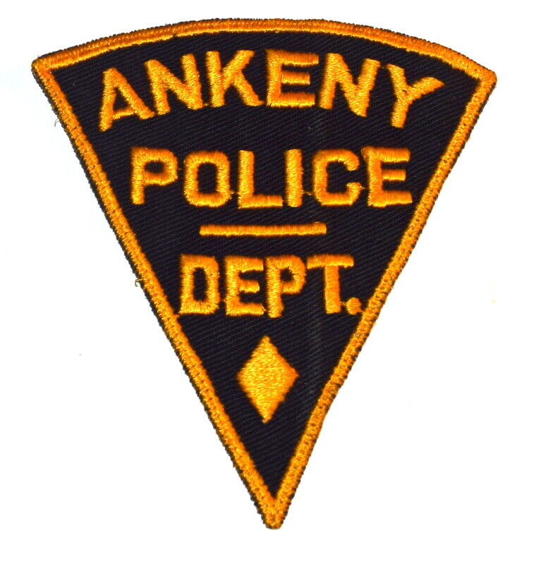 Ankeny Iowa Ia Sheriff Police Patch Pie Shape Vintage Old Mesh