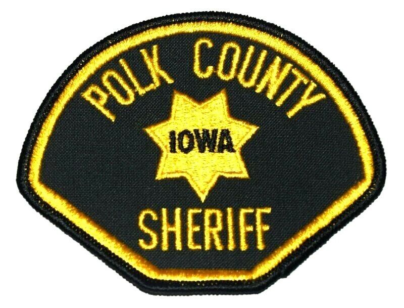 Polk County Iowa Ia Sheriff Police Patch Gold Star Vintage Old Mesh