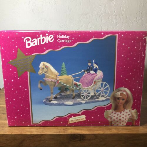 Mr. Christmas Holiday Barbie Carriage! W/ Horse Original Box Musical- 30 Songs