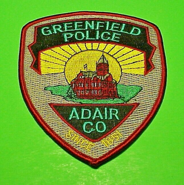 Greenfield / Adair County Iowa  1851  Ia   5"  Police Patch  Free Shipping!!!