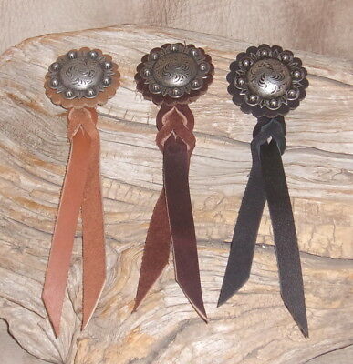 1 New 1.5" Old Silver Berry Concho With Laced Leather Strap You Choose Color G&e