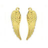 Gold Wing Charms Pendants 1-1/8" Steampunk Antiqued Angel Feather Lot Of 20